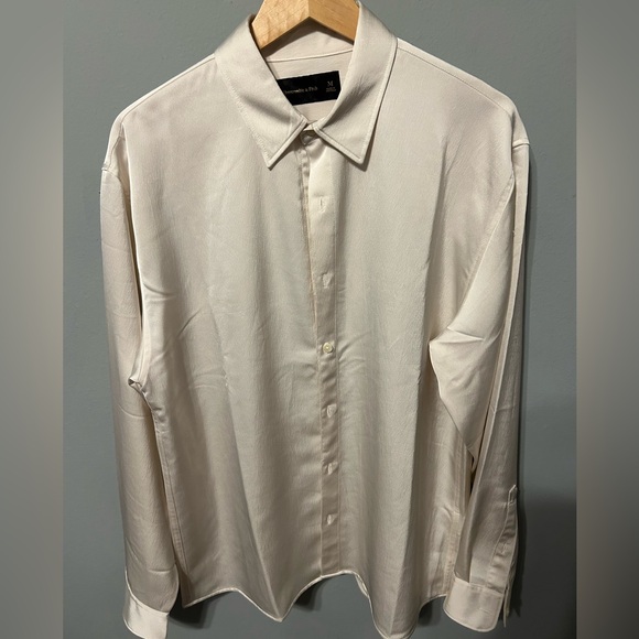Abercrombie & Fitch Silk Cream Dress Shirt - Medium - Picture 1 of 2